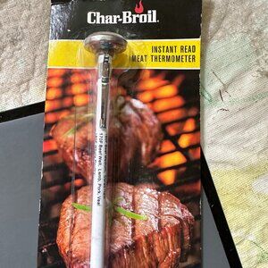 New Char-broil Instant Read Meat Thermometer Stainless Steel Clip Holder